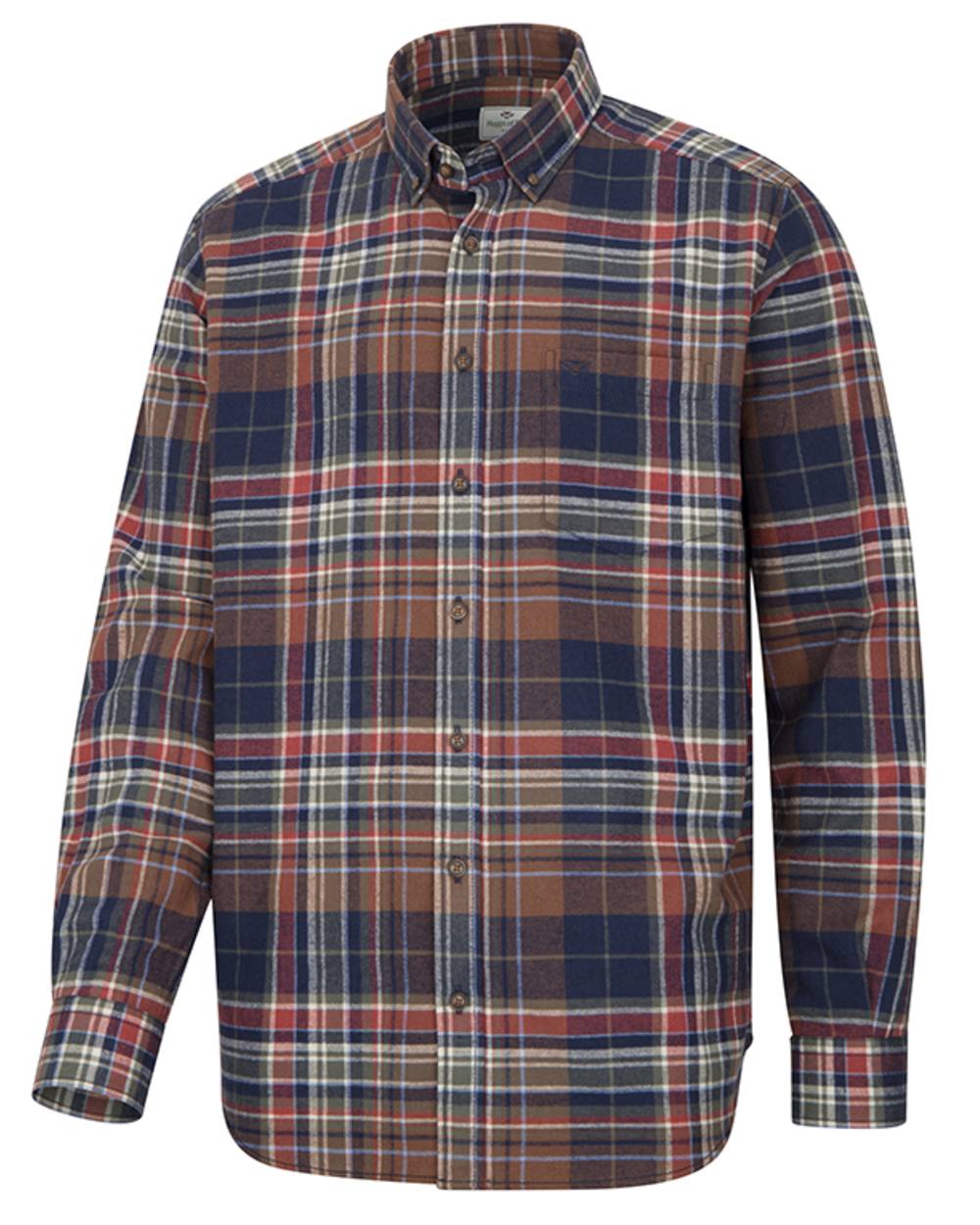 Multi Check coloured Hoggs of Fife Mens Pitreavie Flannel Check Shirt on white background 