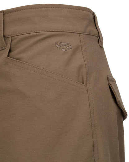 Khaki coloured Hoggs of Fife Mens Rothesay Utility Shorts on white background 