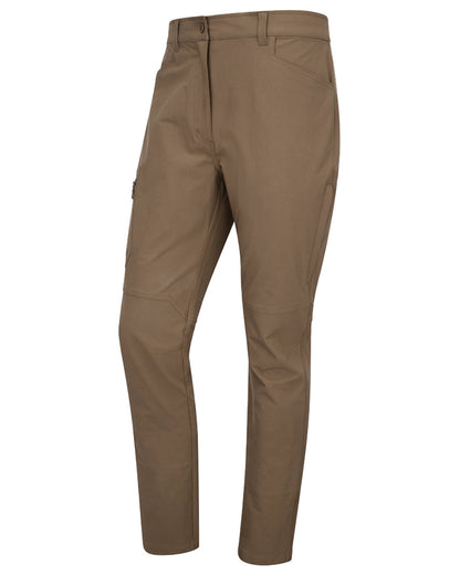 Khaki coloured Hoggs of Fife Mens Rothesay Utility Trousers on white background 