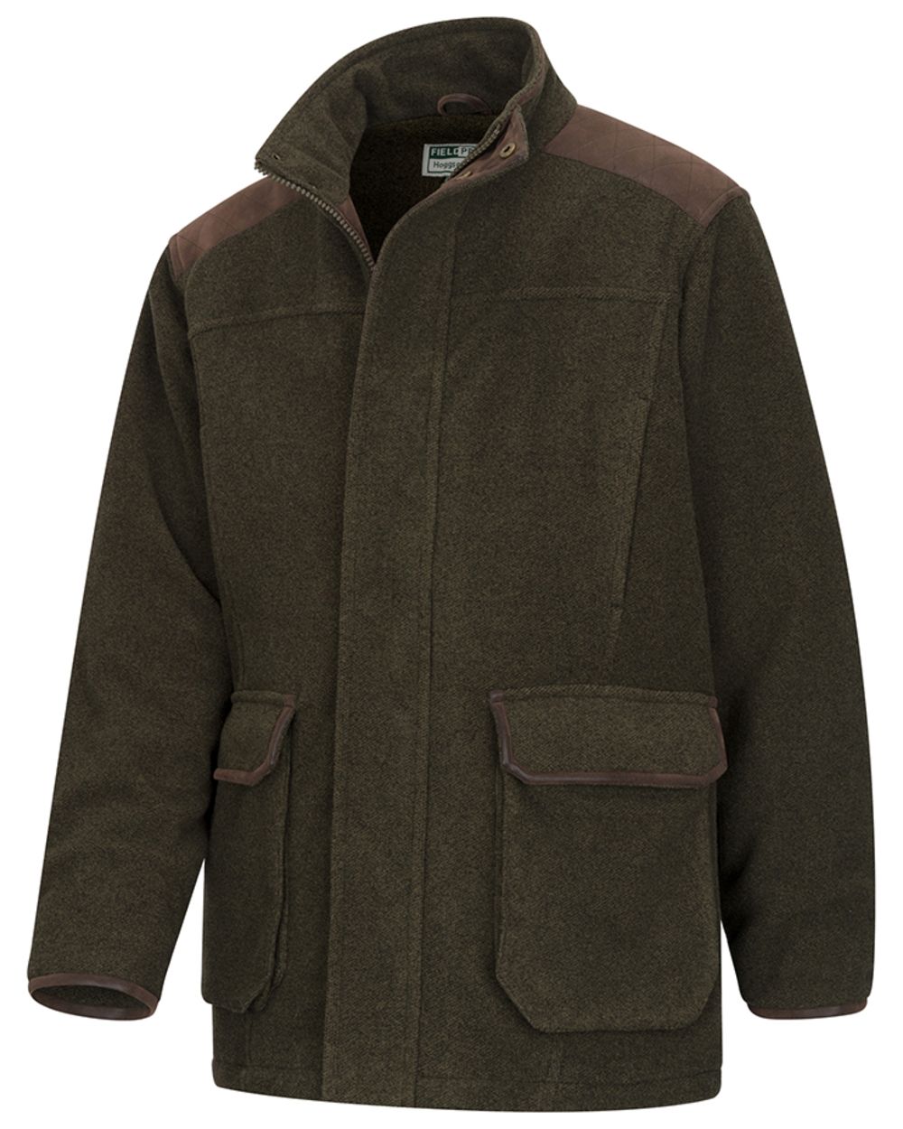 Green coloured Hoggs of Fife Mens Sportsman Pro Fleece Jacket on white background 