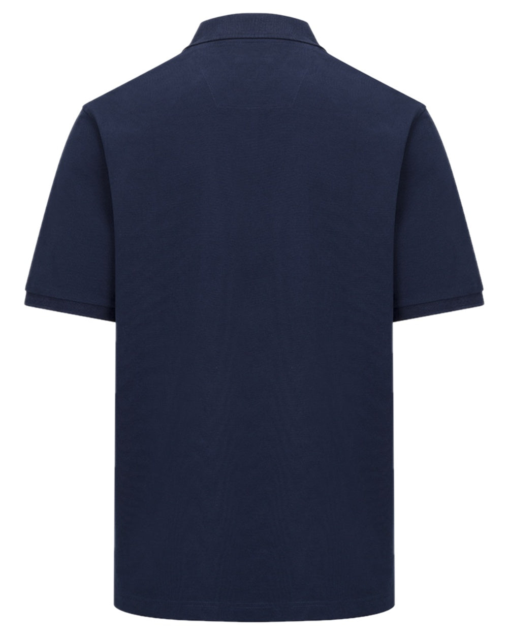 Navy Coloured Hoggs of Fife Mens Stewart Block Pique Polo Shirt on white background 