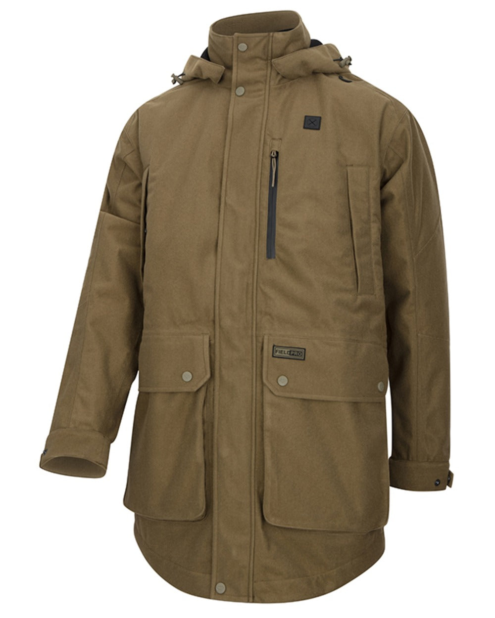 Olive coloured Hoggs of Fife Mens Torness Trilaminate 3-In-1 Jacket on white background 