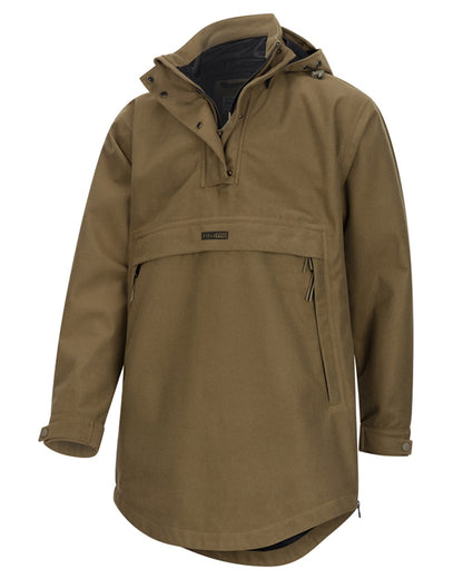 Olive Coloured Hoggs of Fife Mens Torness Trilaminate Waterproof Smock on white background 