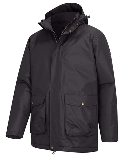 Charcoal Coloured Hoggs of Fife Mens Walker Long Coat Shirt on white background 