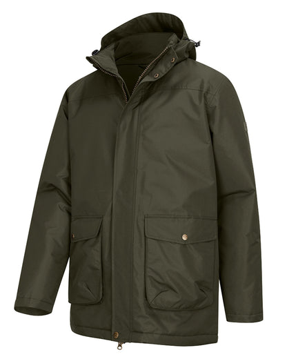 Fern Green Coloured Hoggs of Fife Mens Walker Long Coat Shirt on white background 