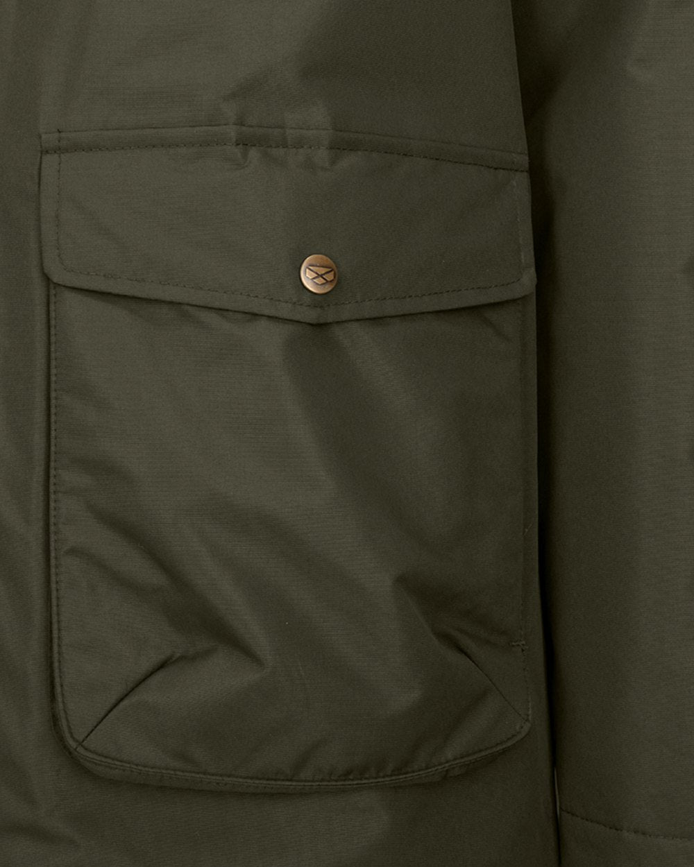 Fern Green Coloured Hoggs of Fife Mens Walker Long Coat Shirt on white background 