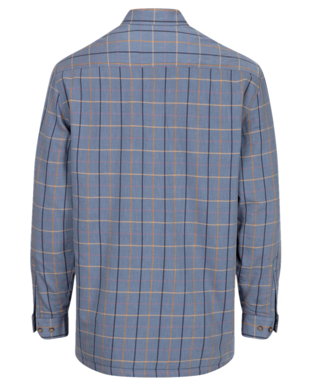 Blackthorn Sky Blue Check Coloured Hoggs of Fife Micro Fleece Lined Shirt on white background 