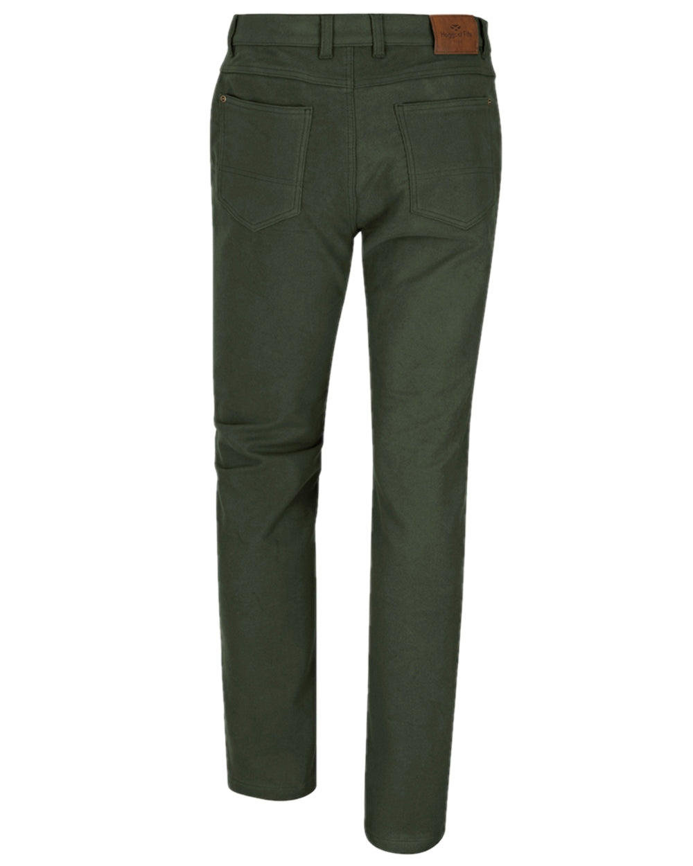 Dark Olive Coloured Hoggs of Fife Monarch II Moleskin Jeans on white background 