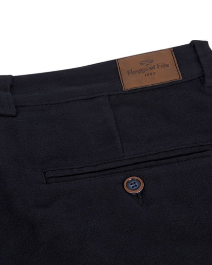 Navy Coloured Hoggs of Fife Monarch II Moleskin Trousers on white background 