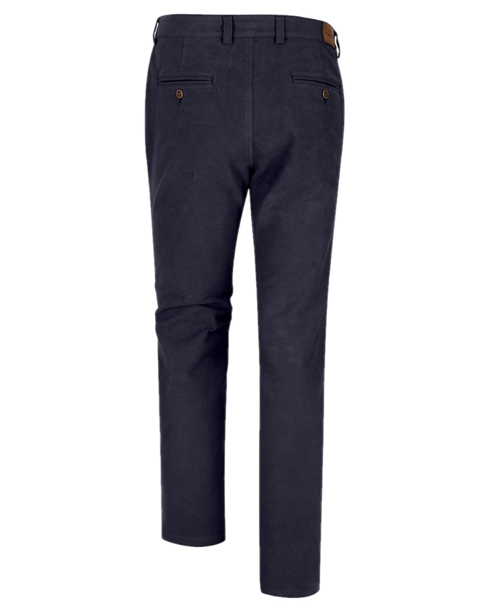 Navy Coloured Hoggs of Fife Monarch II Moleskin Trousers on white background 