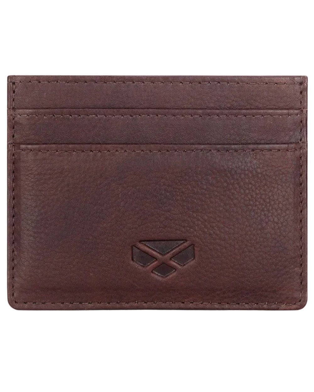 Conker Coloured Hoggs of Fife Monarch Leather Credit Card Holder on white background 