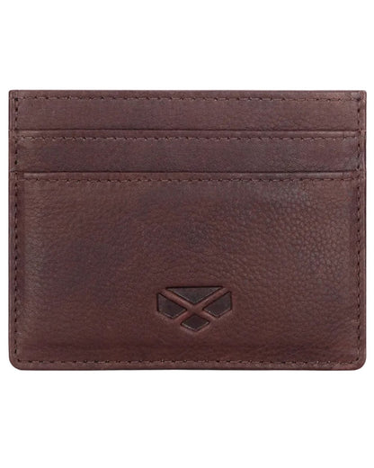 Conker Coloured Hoggs of Fife Monarch Leather Credit Card Holder on white background 