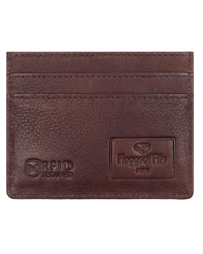 Conker Coloured Hoggs of Fife Monarch Leather Credit Card Holder on white background 
