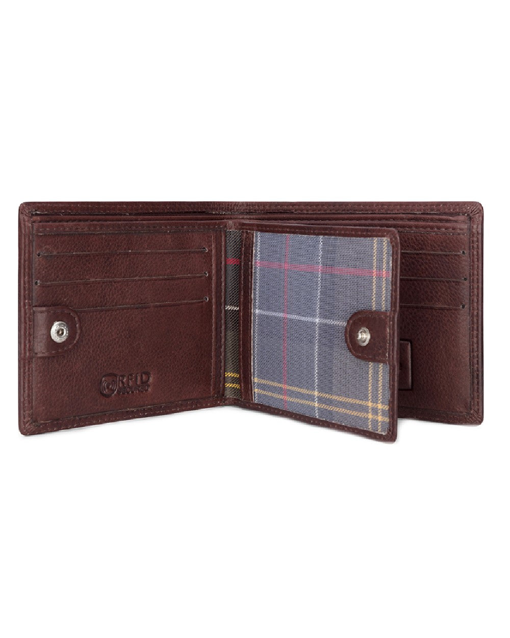 Conker Coloured Hoggs of Fife Monarch Leather Credit Card Wallet on white background 