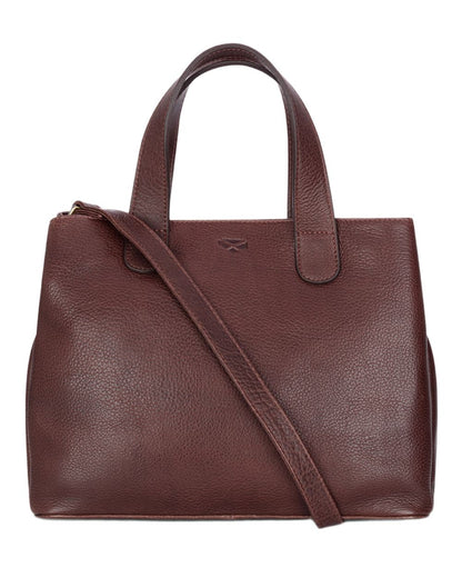 Conker Coloured Hoggs of Fife Monarch Leather Handbag on white background 