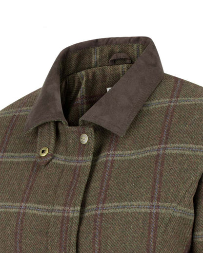 Bracken Tweed Coloured Hoggs of Fife Musselburgh Tweed Field Coat on white background 