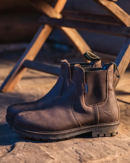 Dark Brown Coloured Hoggs of Fife Northumberland II Ladies Dealer Boots on outdoor background 