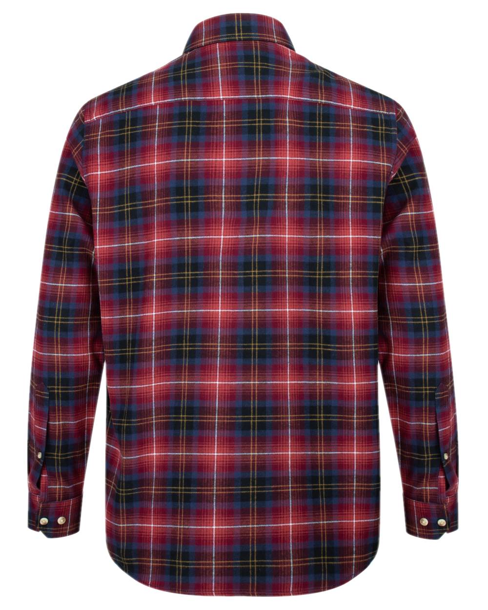 Rust Check Coloured Hoggs of Fife Pitmedden Flannel Check Shirt on white background 