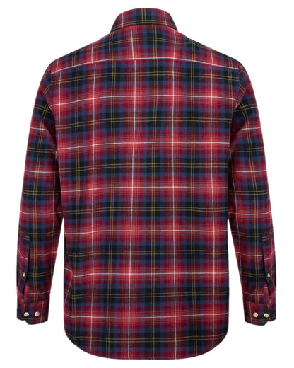 Rust Check Coloured Hoggs of Fife Pitmedden Flannel Check Shirt on white background 