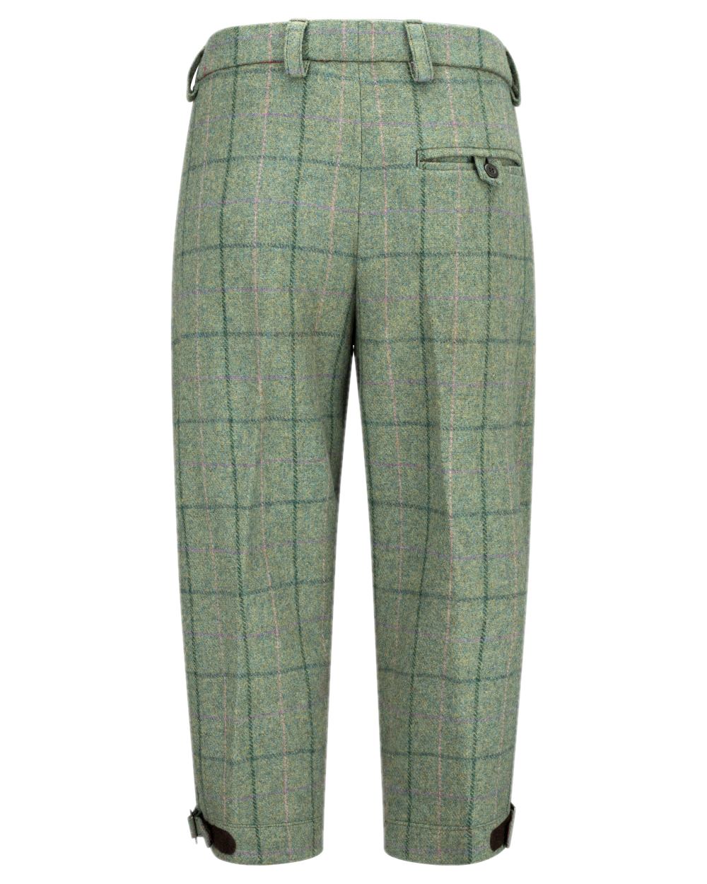 Spring Bracken Green Coloured Hoggs of Fife Roslin Ladies Technical Tweed Breeks on white background 