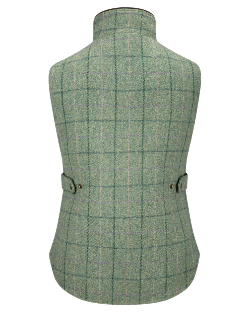 Spring Bracken Coloured Hoggs of Fife Roslin Ladies Technical Tweed Waistcoat on white background 