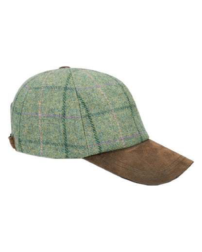 Spring Bracken Coloured Hoggs of Fife Roslin Ladies Tweed Baseball Cap on white background 