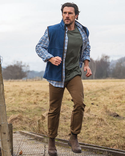 Forest Lovat Coloured Hoggs of Fife Sandwood 2 Pack Cotton T-Shirts on mountain background 