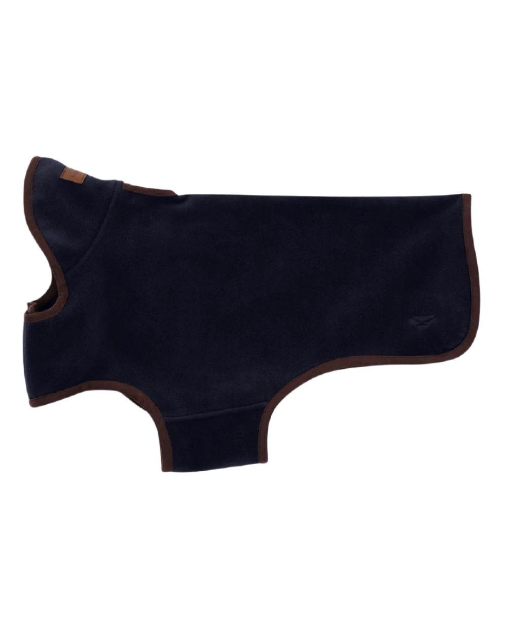 Navy coloured Hoggs of Fife Stenton Fleece Dog Coat on white background 