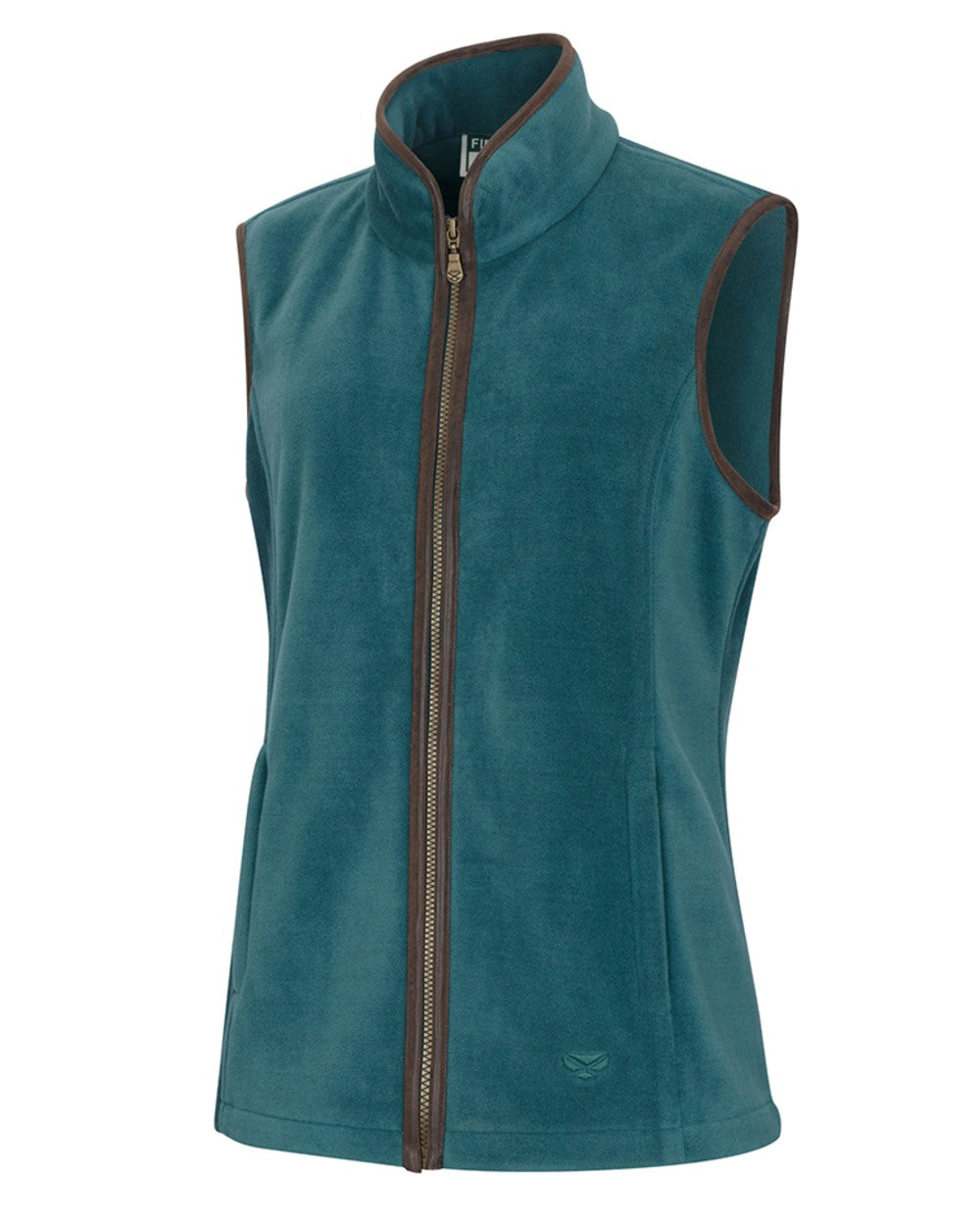 Teal Coloured Hoggs of Fife Stenton Ladies Fleece Gilet on white background 