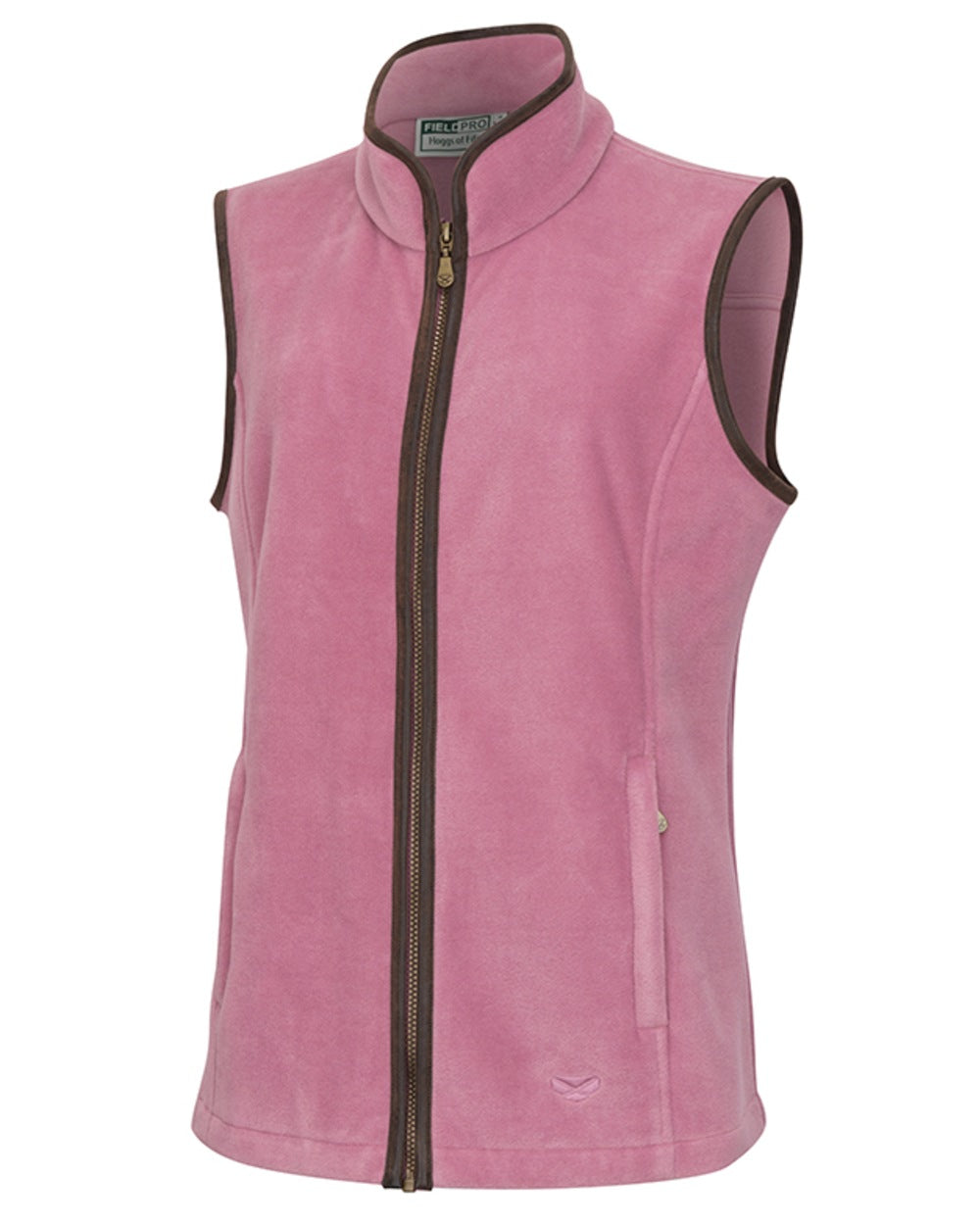 Dusty Pink Coloured Hoggs of Fife Stenton Ladies Fleece Gilet on white background 
