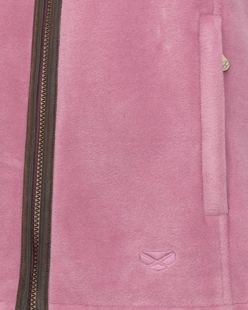 Dusty Pink Coloured Hoggs of Fife Stenton Ladies Fleece Gilet on white background 