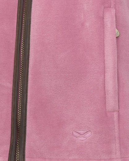Dusty Pink Coloured Hoggs of Fife Stenton Ladies Fleece Gilet on white background 