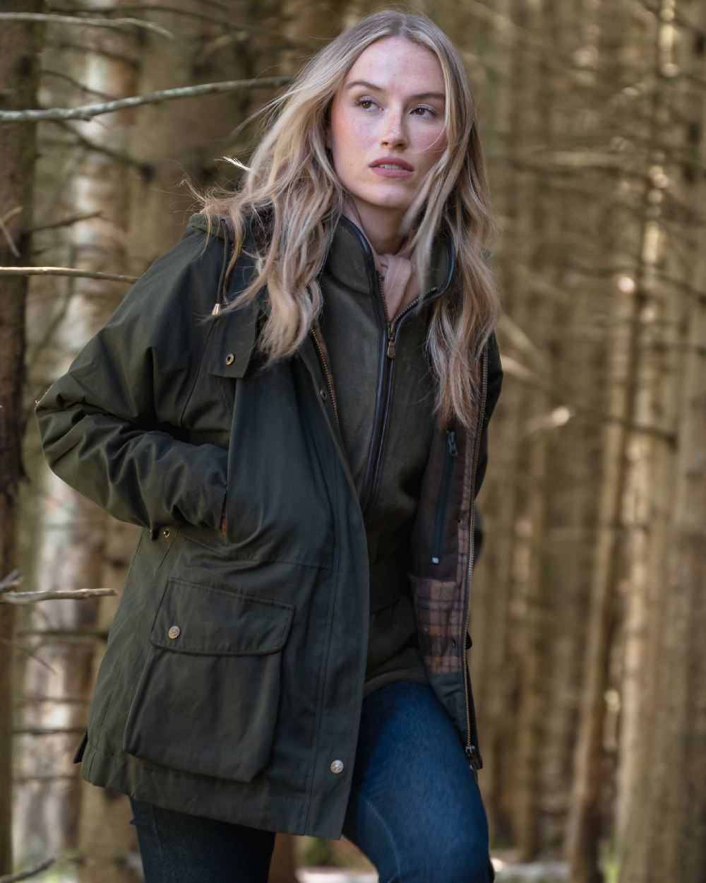 Lovat Coloured Hoggs of Fife Stenton Ladies Fleece Gilet on outdoor background 