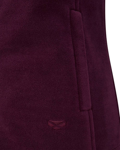 Merlot Coloured Hoggs of Fife Stenton Ladies Fleece Gilet on white background 