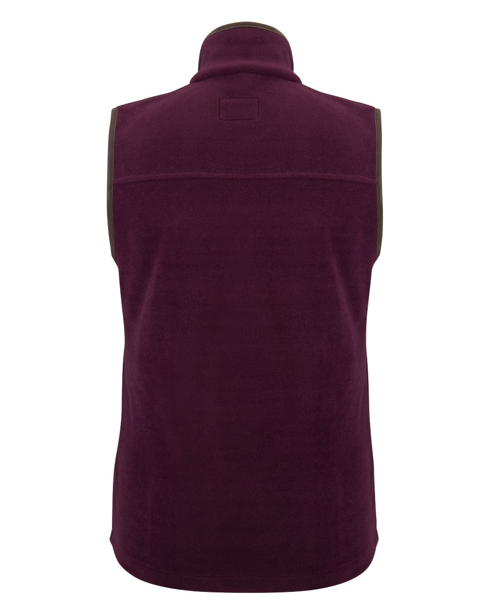 Merlot Coloured Hoggs of Fife Stenton Ladies Fleece Gilet on white background 