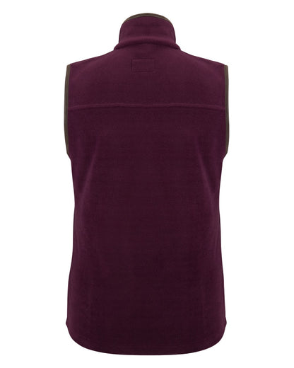 Merlot Coloured Hoggs of Fife Stenton Ladies Fleece Gilet on white background 