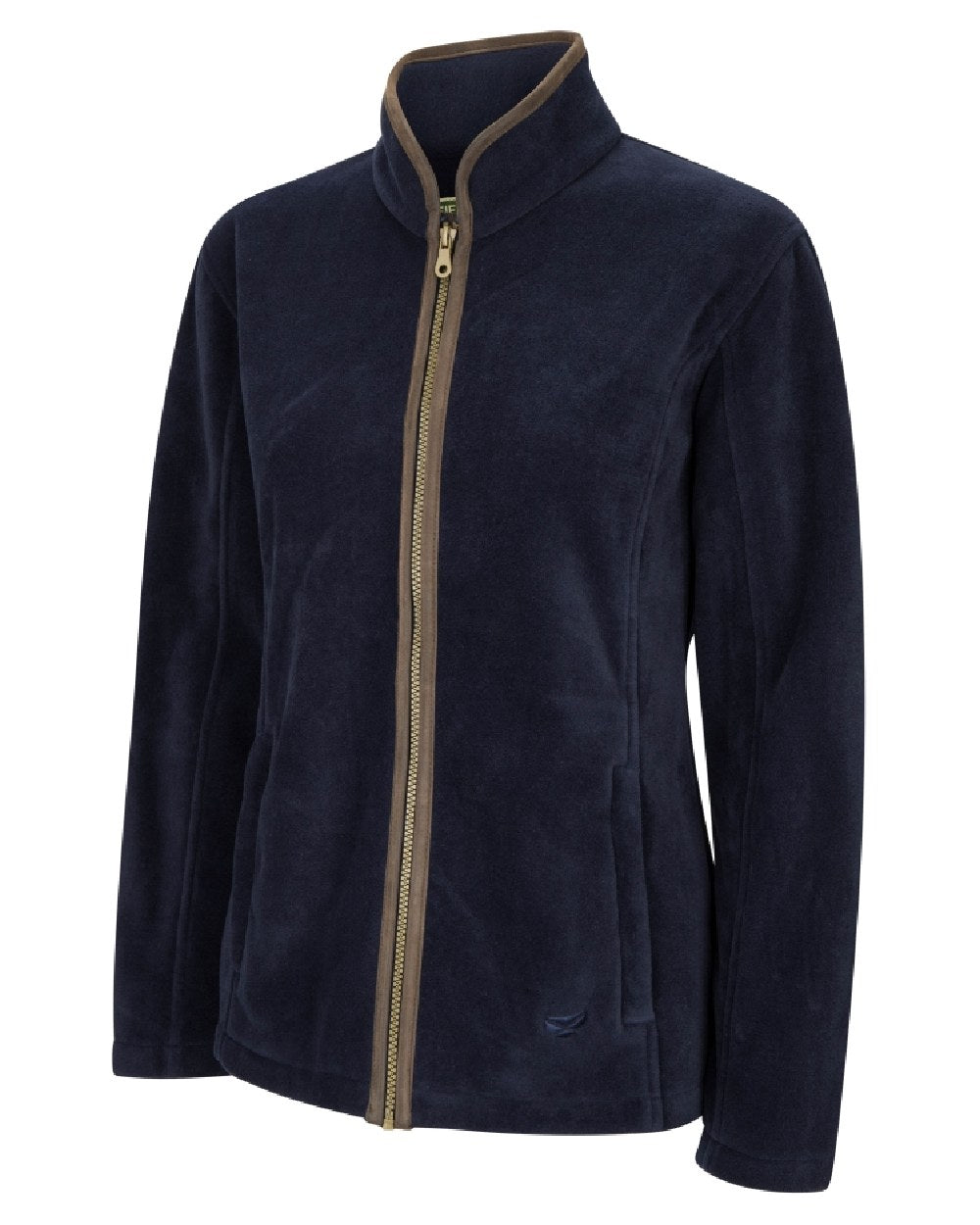 Navy Coloured Hoggs of Fife Stenton Ladies Fleece Jacket on white background 