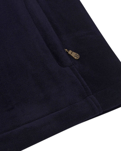 Midnight Navy Coloured Hoggs of Fife Stenton Quarter Zip Fleece on white background 