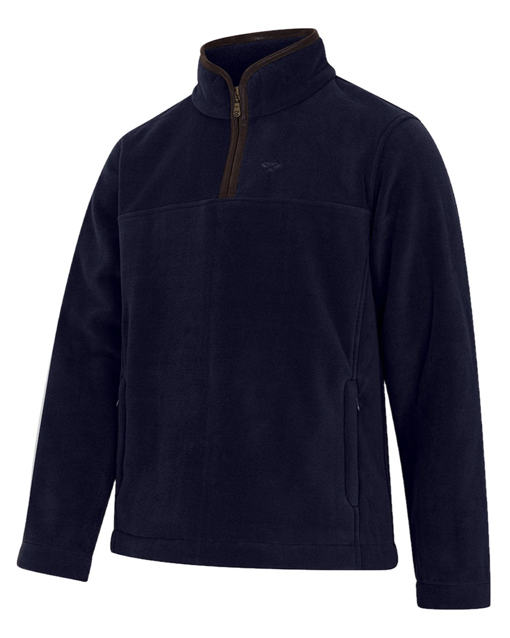Midnight Navy Coloured Hoggs of Fife Stenton Quarter Zip Fleece on white background 