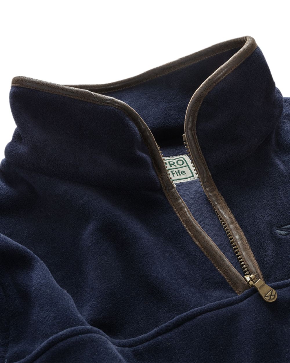 Midnight Navy Coloured Hoggs of Fife Stenton Quarter Zip Fleece on white background 