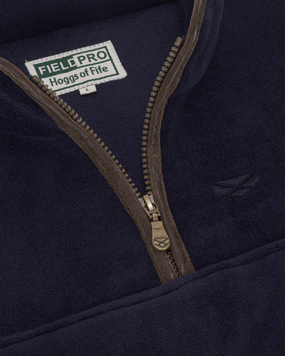 Midnight Navy coloured Hoggs of Fife Stenton Quarter Zip Fleece on white background 