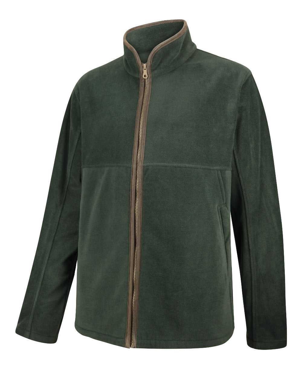 Pine Green Hoggs of Fife Stenton Technical Fleece Jacket on white background 