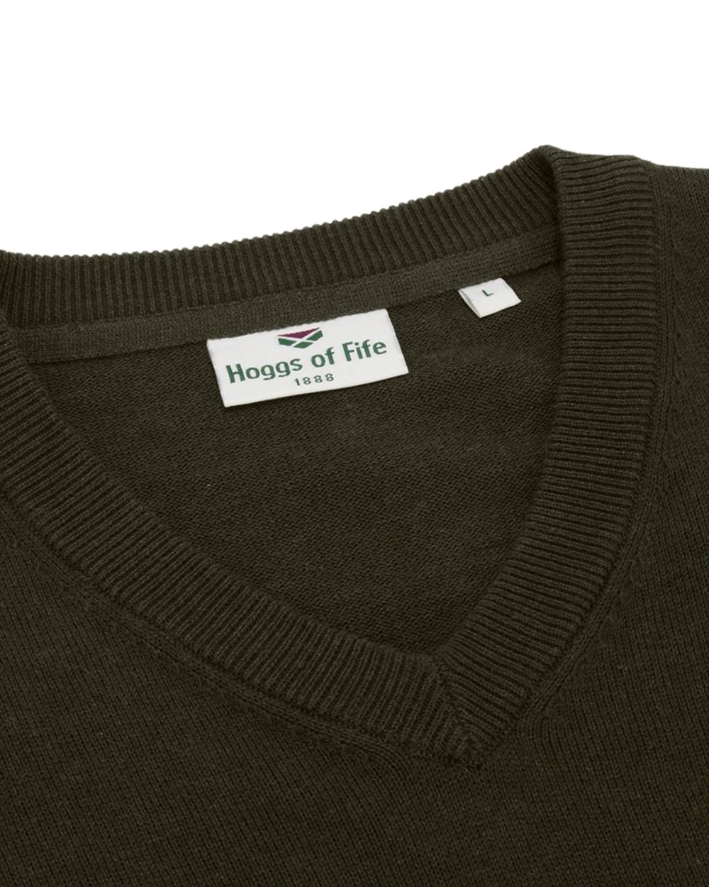 Fern Green Coloured Hoggs of Fife Stirling II Long Sleeve Pullover on white background 