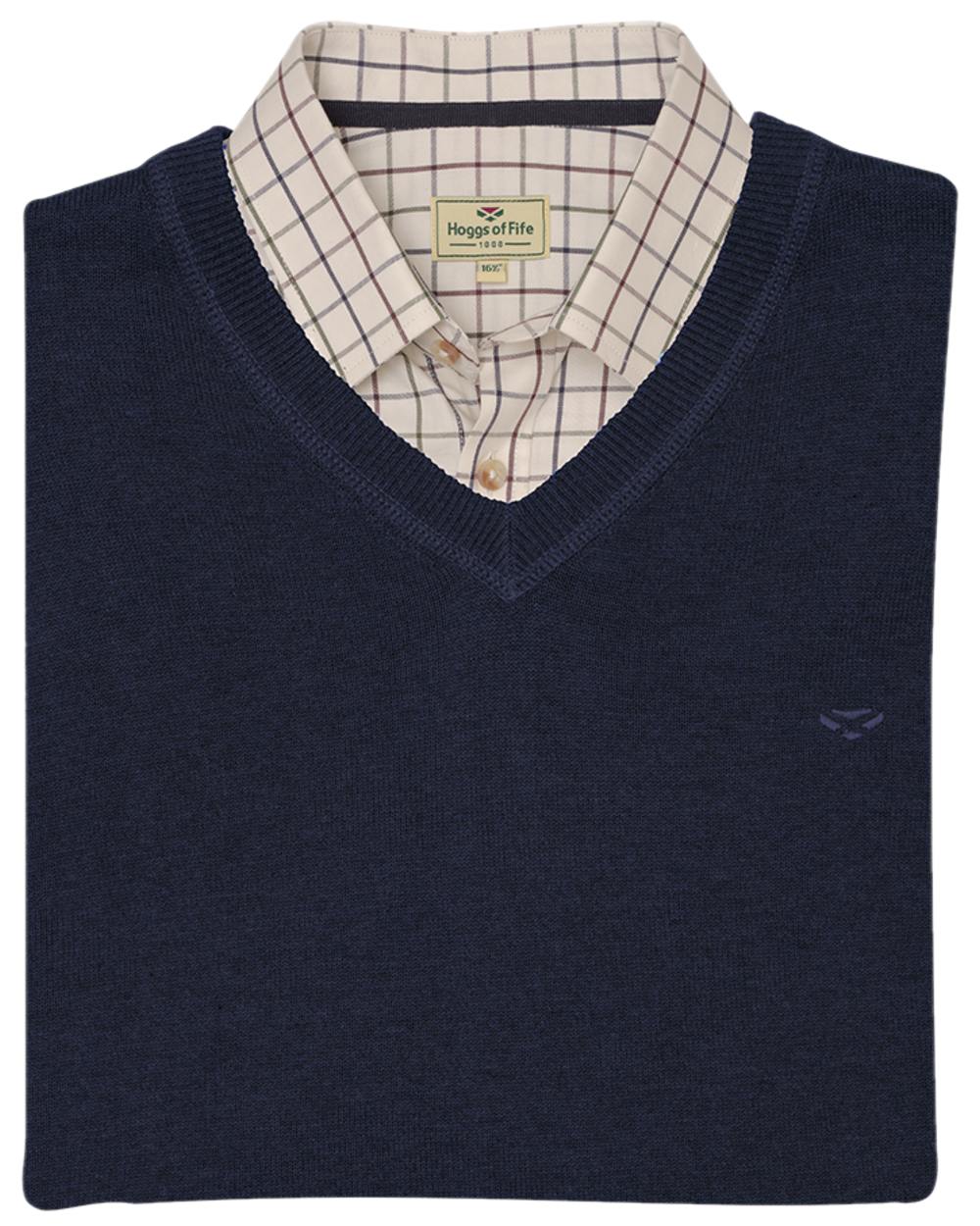 Heather Blue Coloured Hoggs of Fife Stirling II Long Sleeve Pullover on white background 