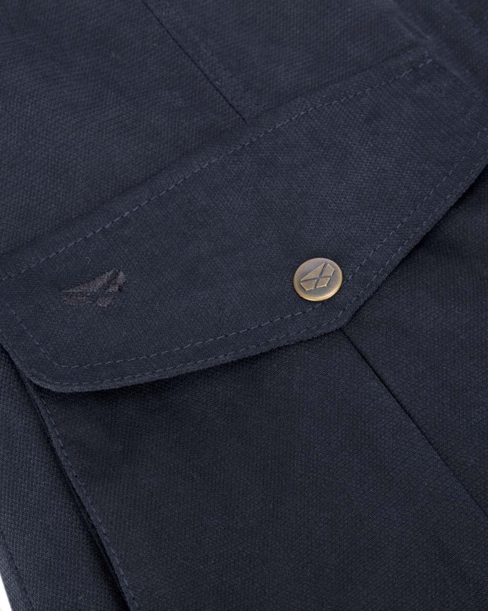 Navy Coloured Hoggs of Fife Struther Ladies Hooded Field Coat on white background 