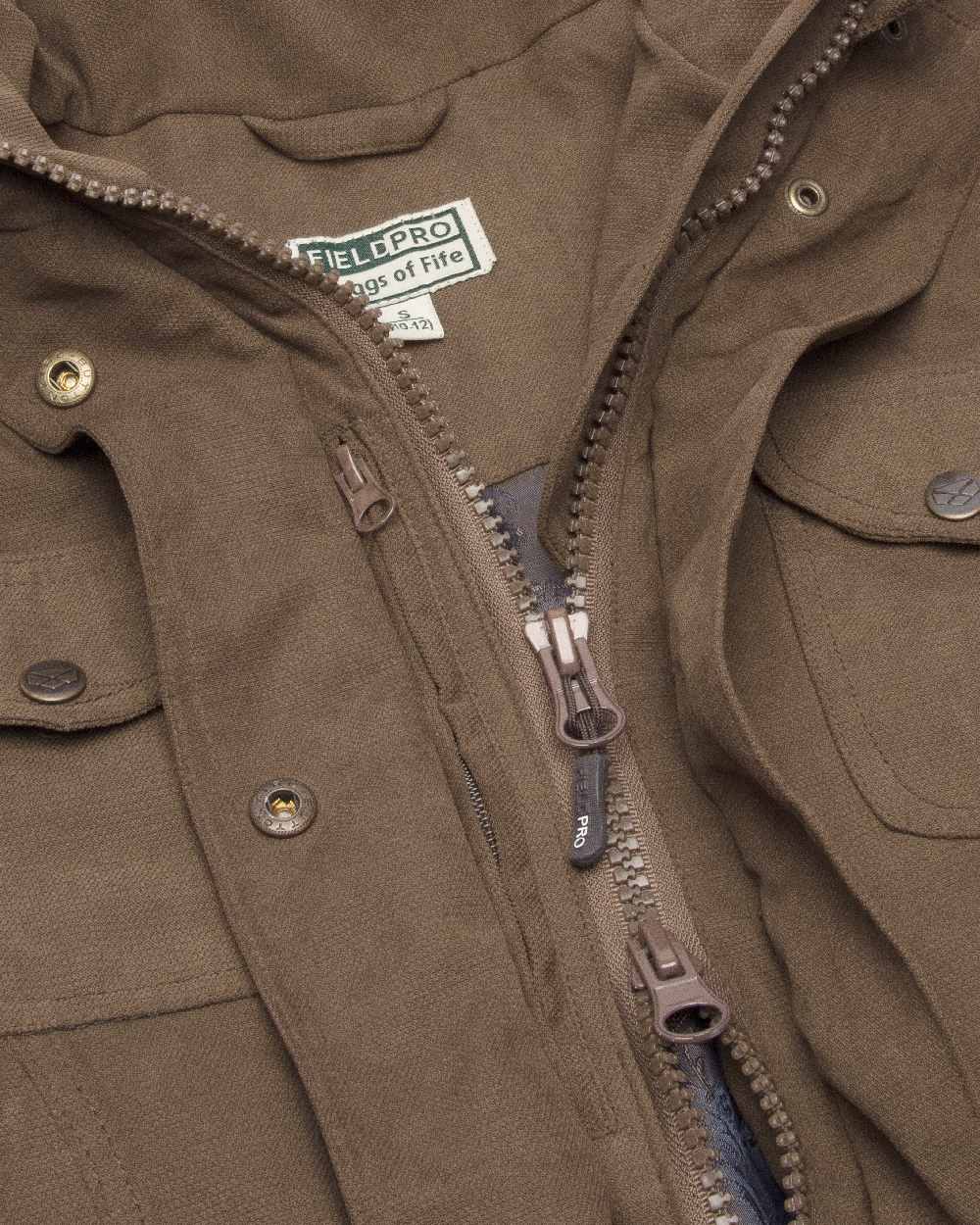 Sage Coloured Hoggs of Fife Struther Ladies Hooded Field Coat on white background 
