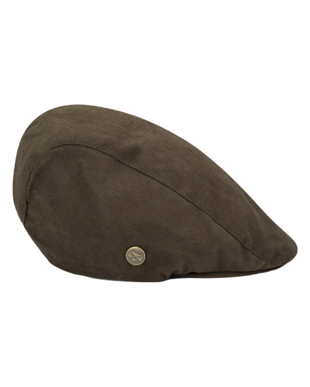 Dark Green coloured Hoggs of Fife Struther Waterproof Flat Cap on white background 