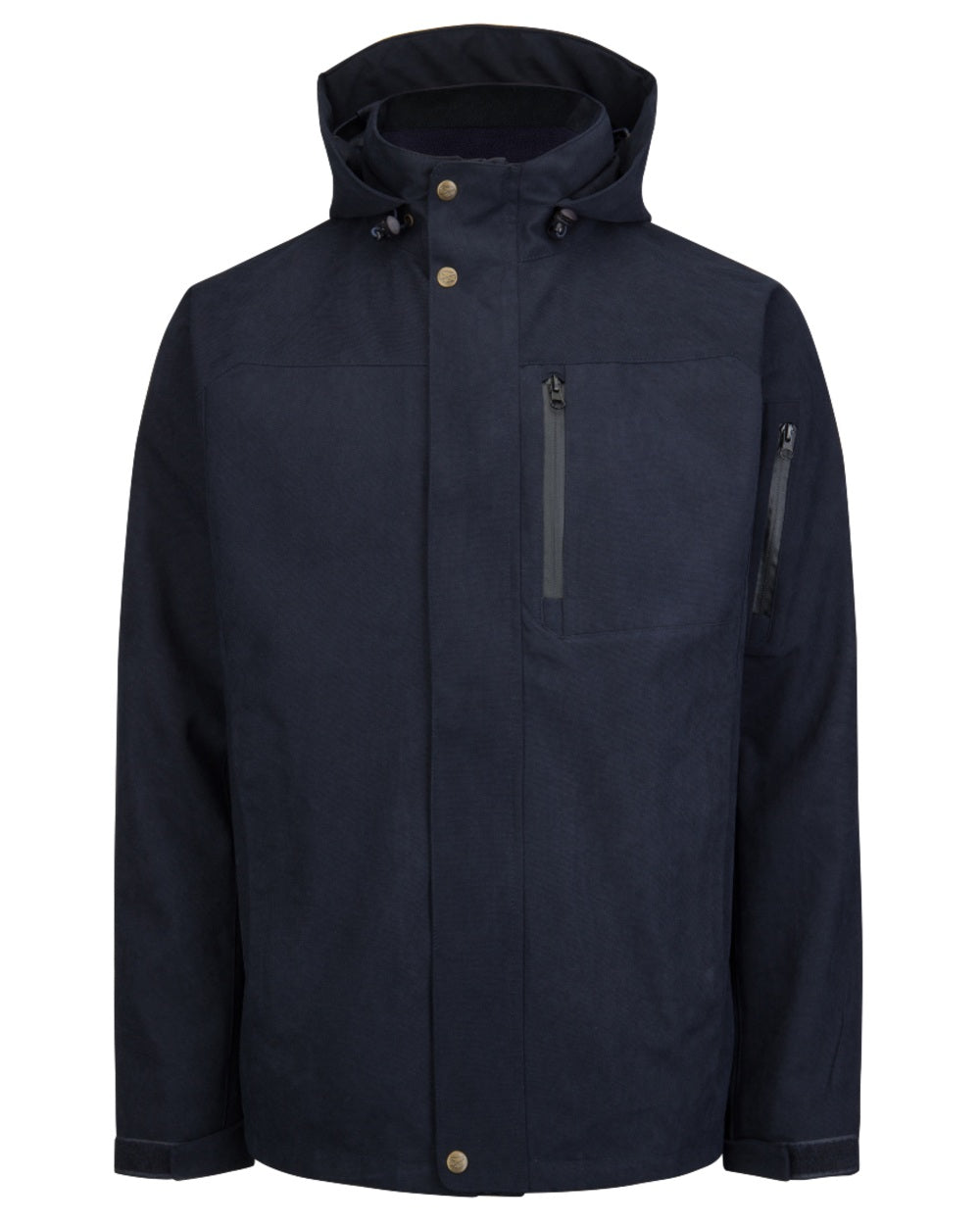 Navy coloured Hoggs of Fife Struther Waterproof Lightweight Jacket on white background 