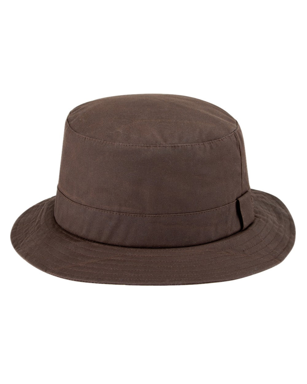 Brown Coloured Hoggs of Fife Waxed Bush Hat on white background 