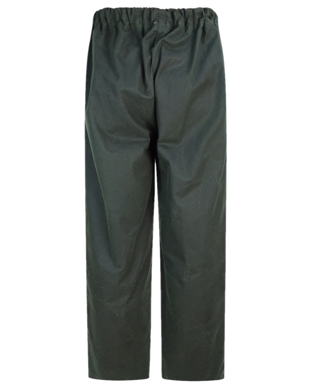 Olive Coloured Hoggs of Fife Waxed Overtrousers on white background 